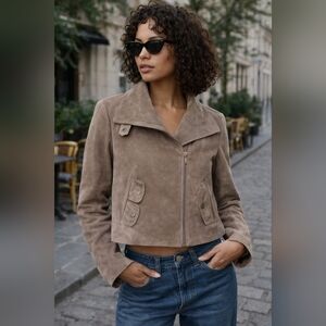 Bcbg Maxzaria | GORGEOUS Women's Tan Suede Jacket, Size M (Made Small)